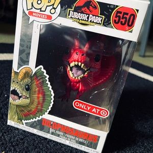 Funko Pop Jurassic Park 25th Anniversary Red Dilophosaurus #550 Target Exclusive